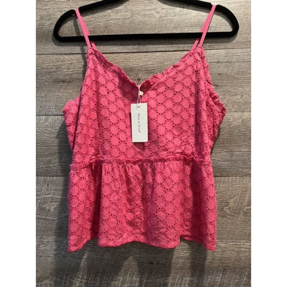 Sim & Sam Honeysuckle Spaghetti Strap Lined Eyelet Halter Size Xtra Large